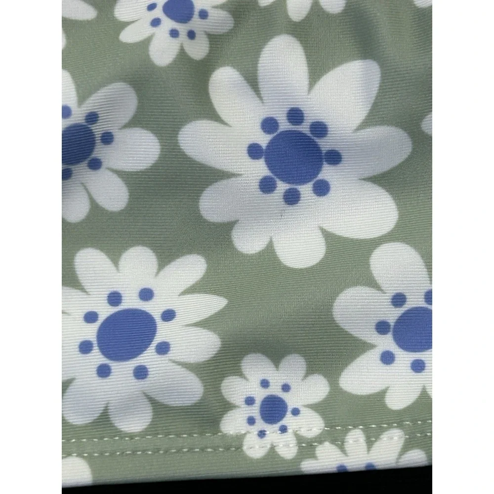 Wonder Nation 2 Peice Swimsuit Girls 18 Months  Green‎ Daisy